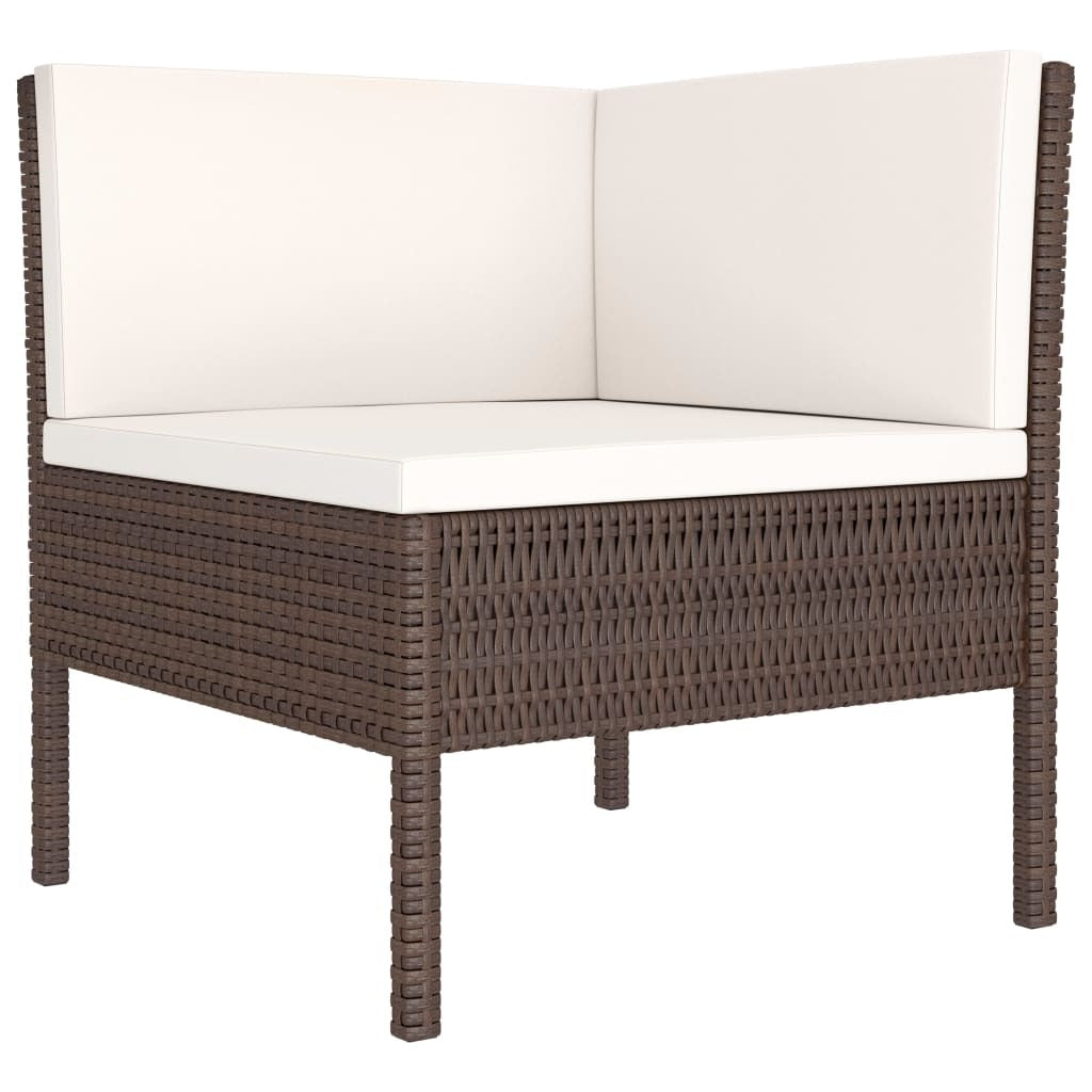 Garden Furniture Set Brown Poly Rattan 9-piece set Modular