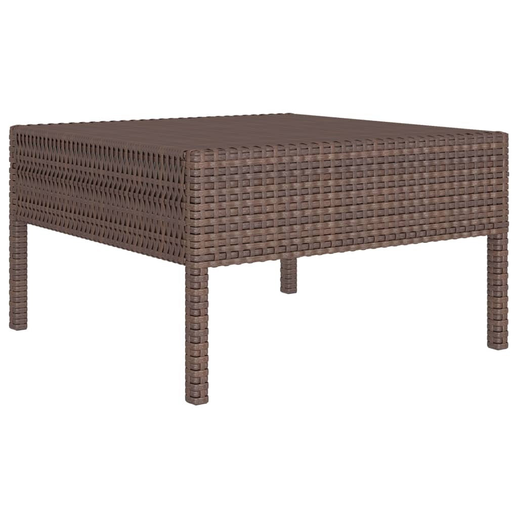 Garden Furniture Set Brown Poly Rattan 9-piece set Modular