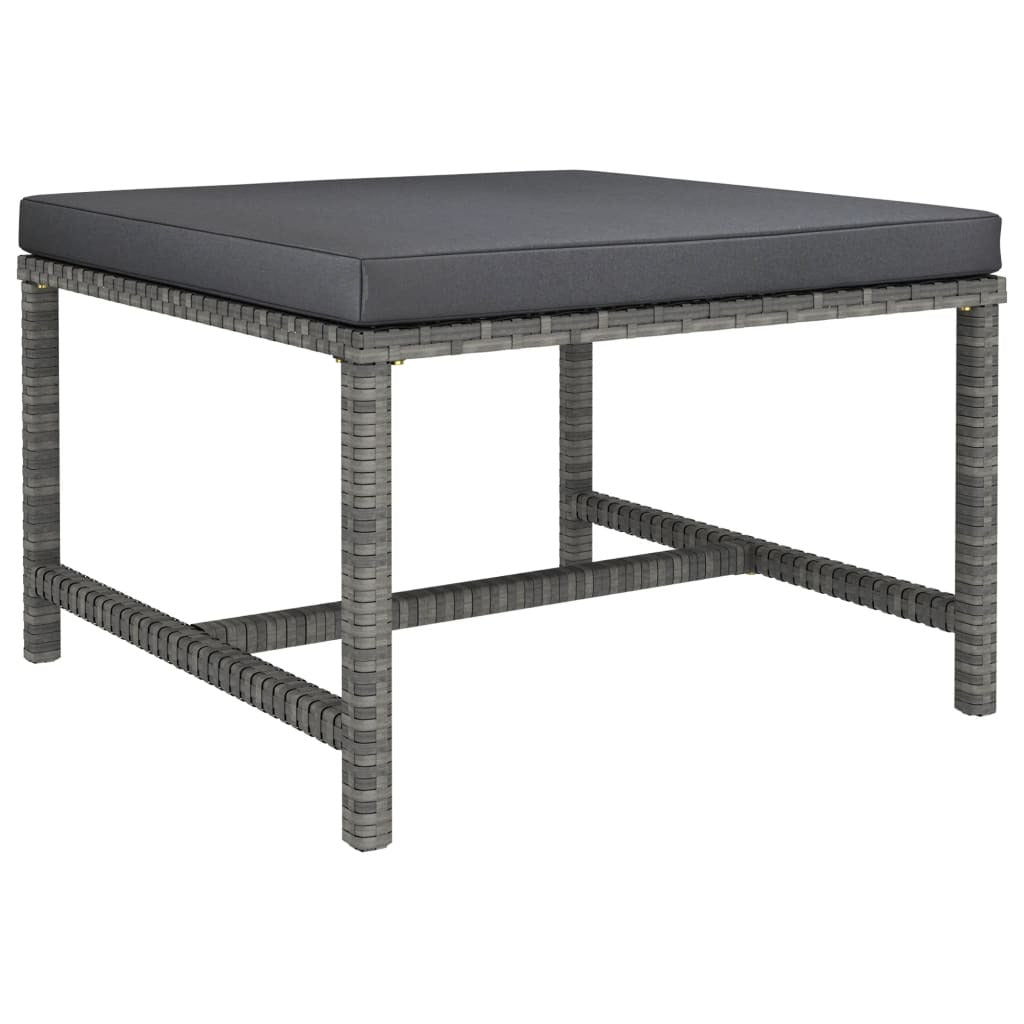 Garden Lounge Set Grey PE Rattan 9 Piece Set Modular