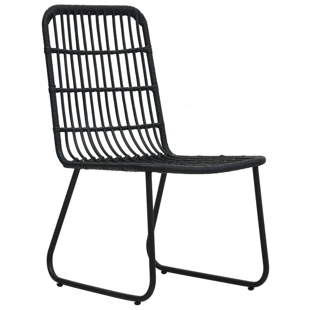 Dining Set Black Poly rattan 5-piece Stackable Dining Set