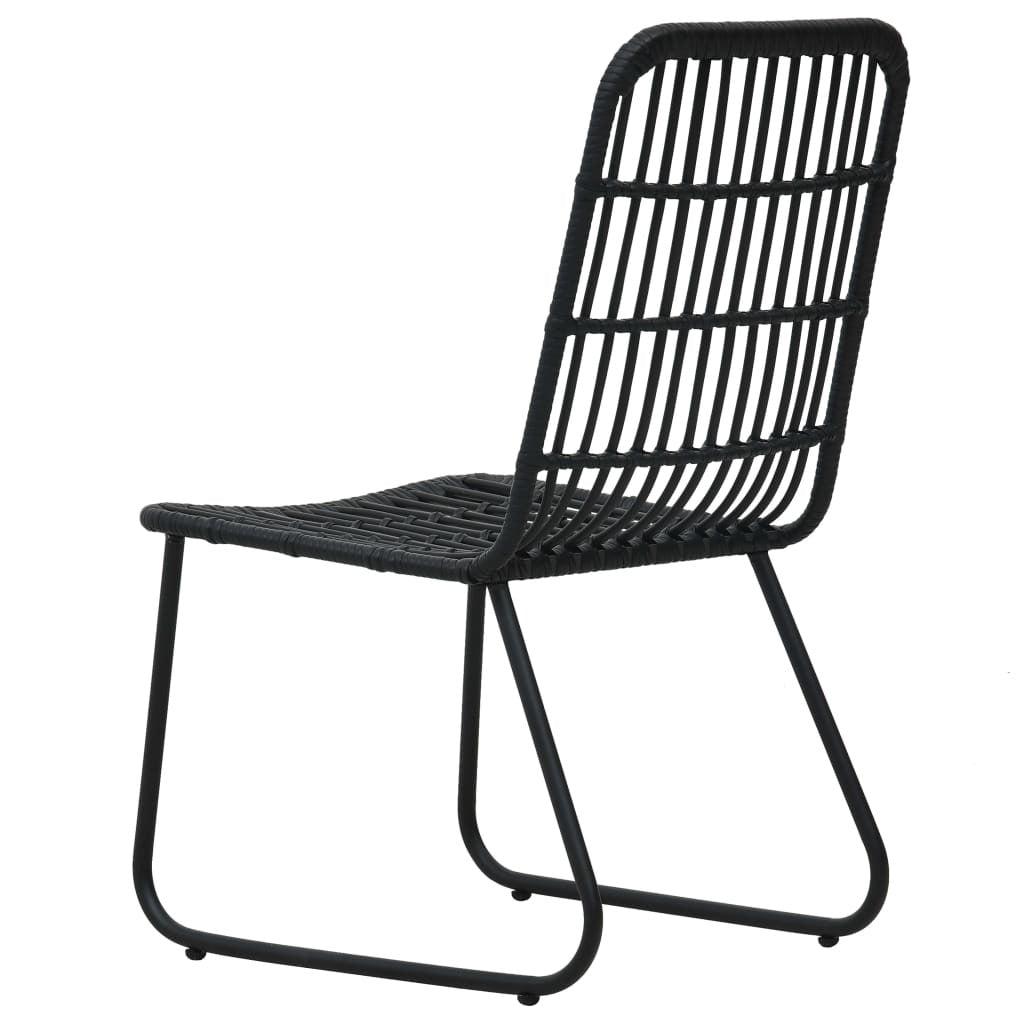 Dining Set Black Poly rattan 5-piece Stackable Dining Set