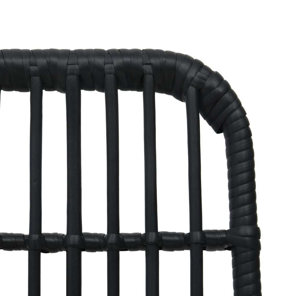 Dining Set Black Poly rattan 5-piece Stackable Dining Set