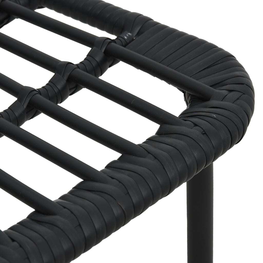 Dining Set Black Poly rattan 5-piece Stackable Dining Set