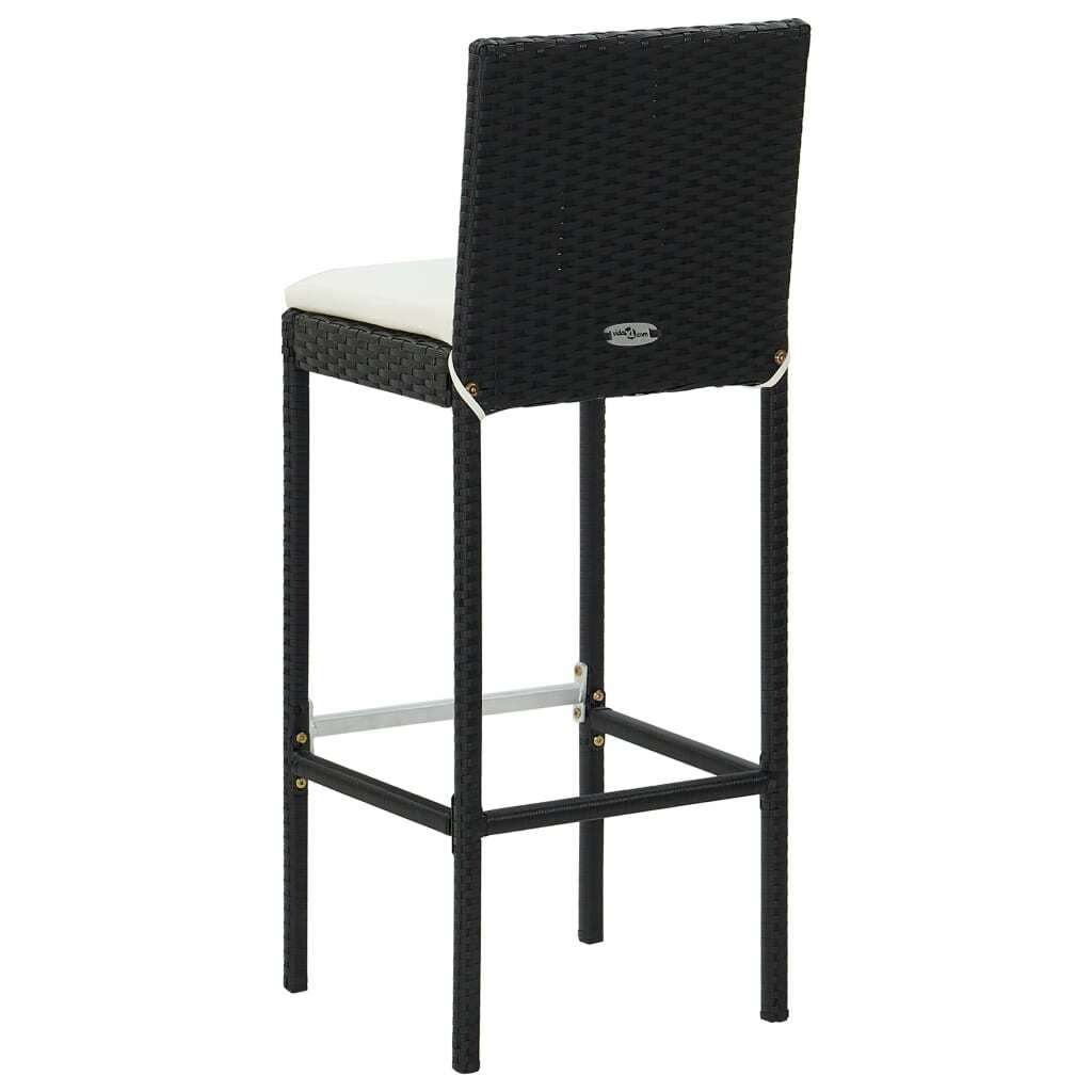 Garden Bar Set Black PE rattan, powder-coated steel Standard