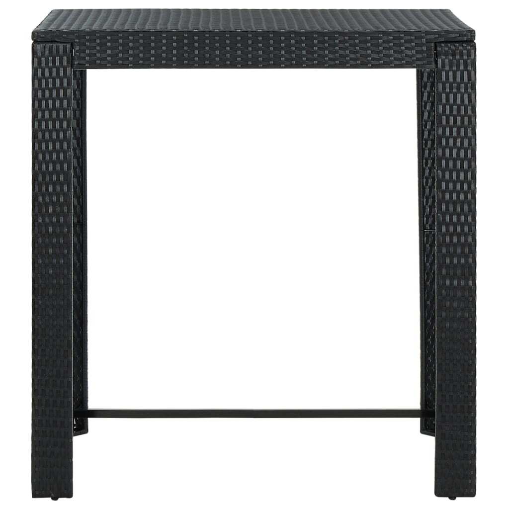 Garden Bar Set Black PE rattan, powder-coated steel Standard