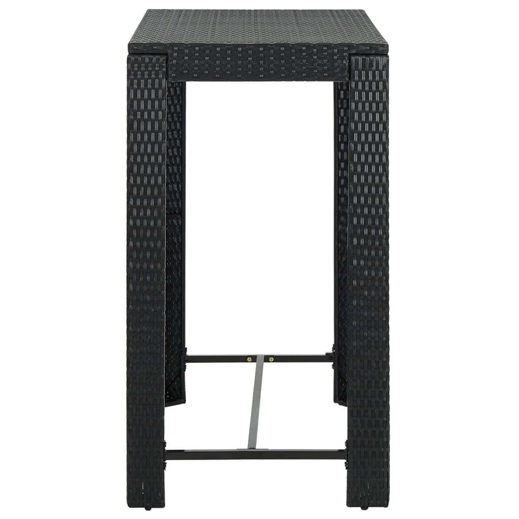 Garden Bar Set Black PE rattan, powder-coated steel Standard