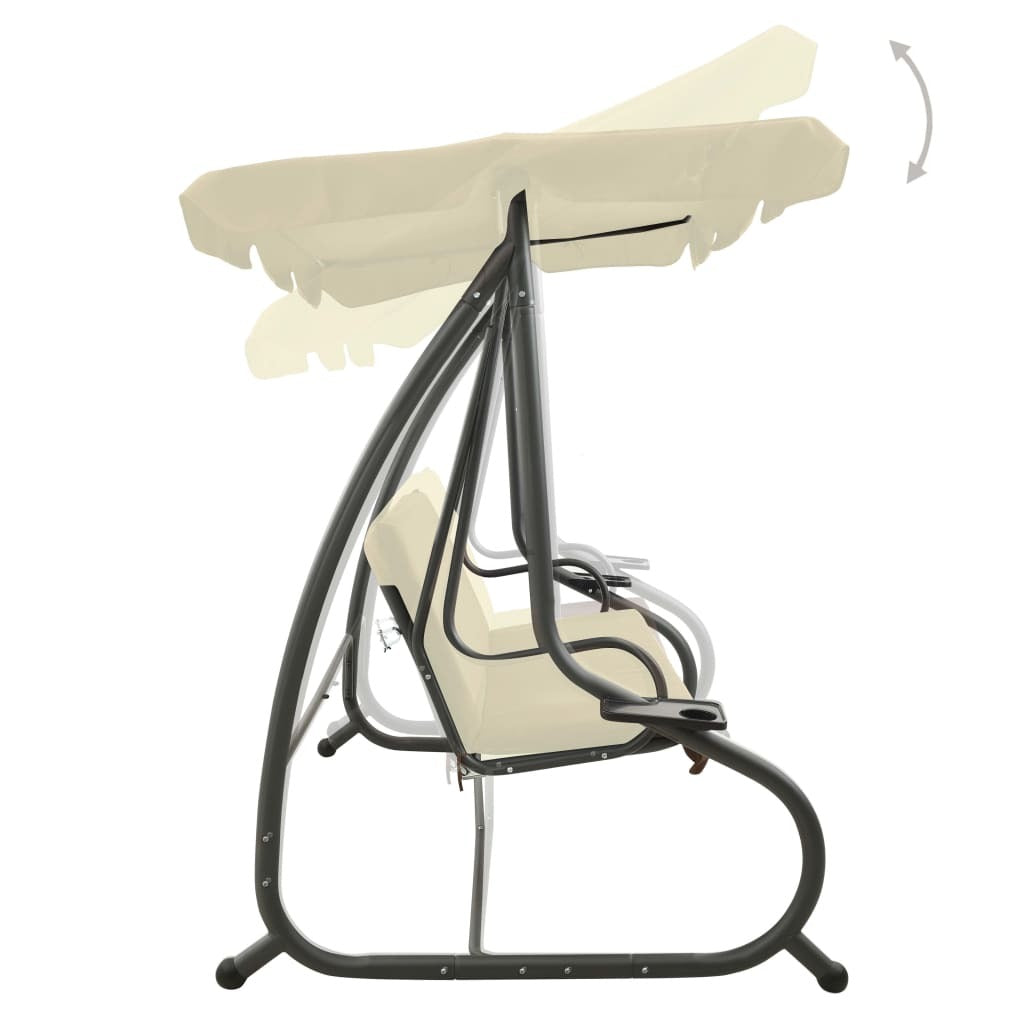 Swing Bench Sand white PVC-coated fabric, powder-coated steel Large