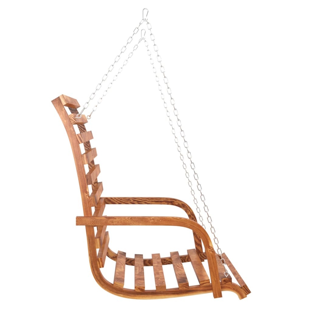 Swing Bench Dark Wood Solid Bent Wood 49.6x24.8x36.2 in Durable