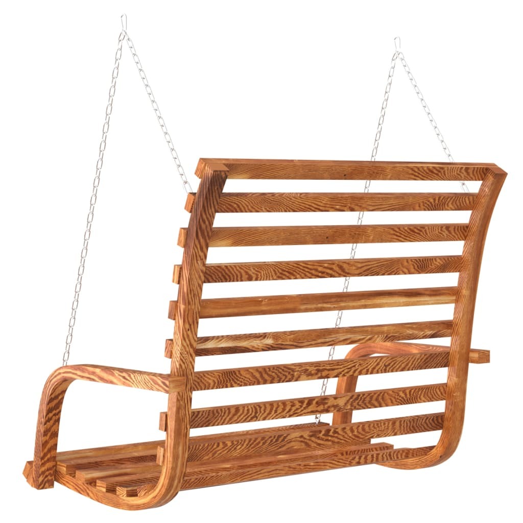 Swing Bench Dark Wood Solid Bent Wood 49.6x24.8x36.2 in Durable