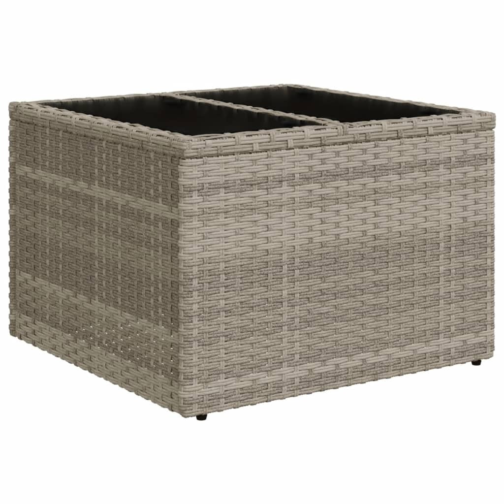 7 Piece Garden Sofa Set with Cushions Grey Poly Rattan