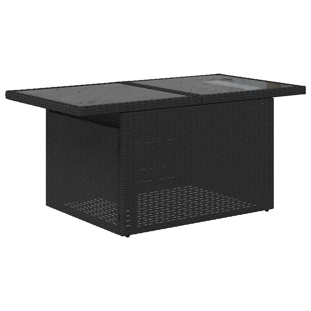 Garden Sofa Set Black PE rattan