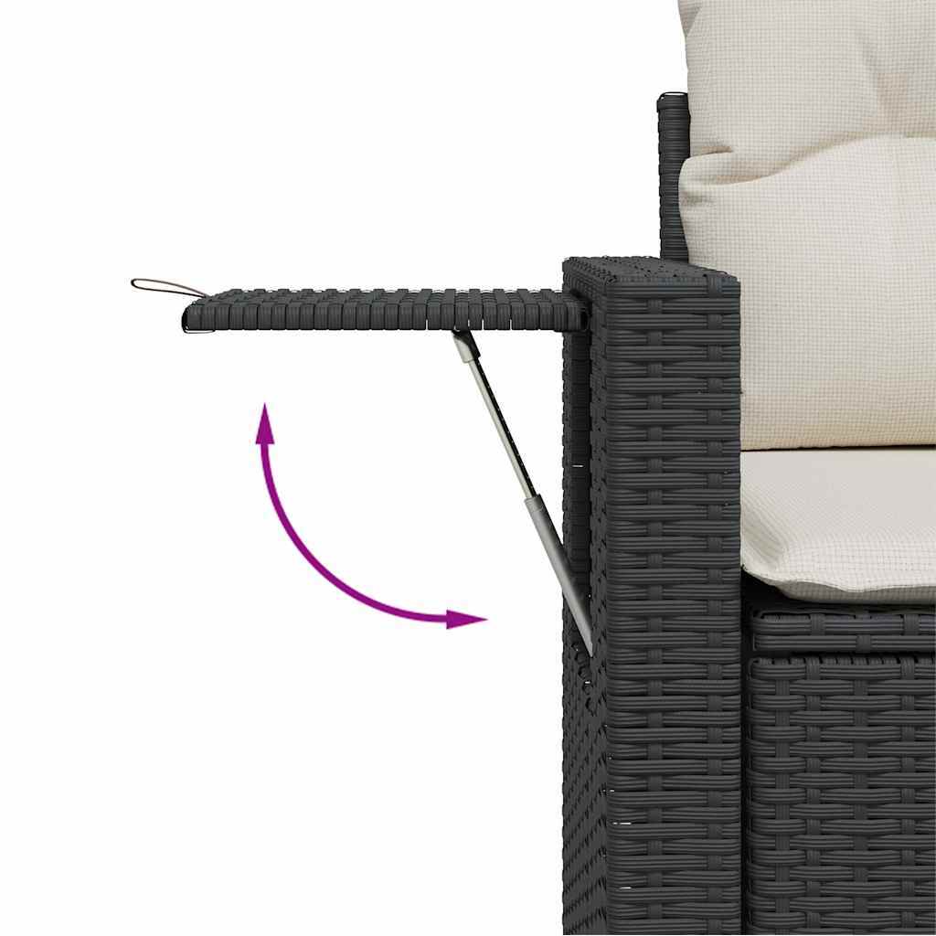 Garden Sofa Set Black PE rattan