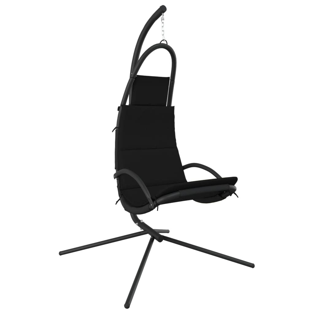 Garden Swing Chair Black Oxford Fabric One Size Ergonomic