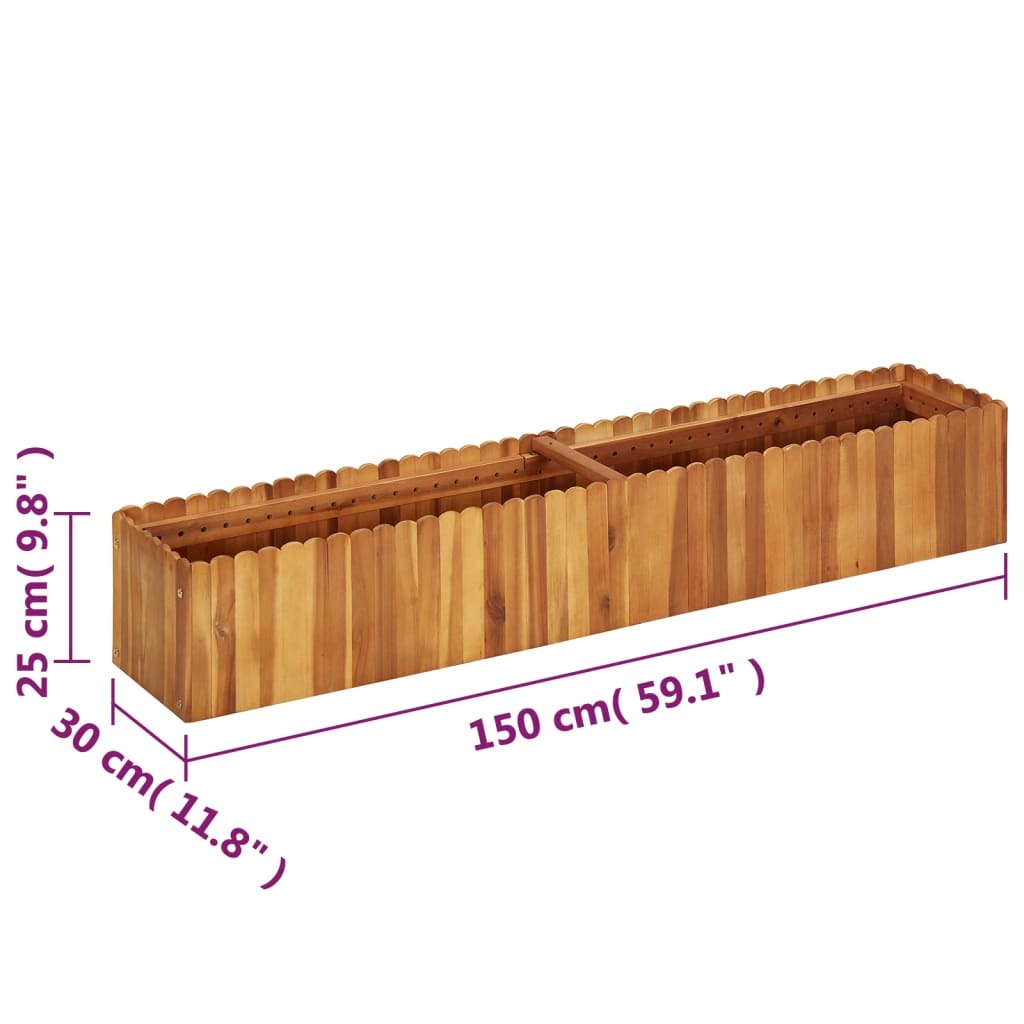 Raised Bed Natural wood color Solid acacia wood Medium