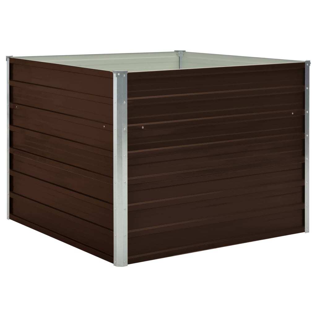 Raised Garden Bed Brown Galvanized steel Medium Raised Garden Bed