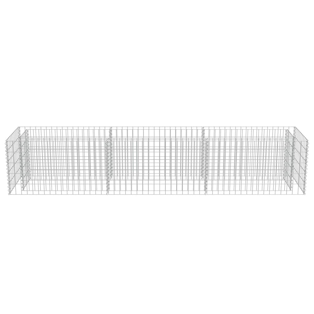 Gabion Raised Bed Silver Galvanized Steel Large Durable
