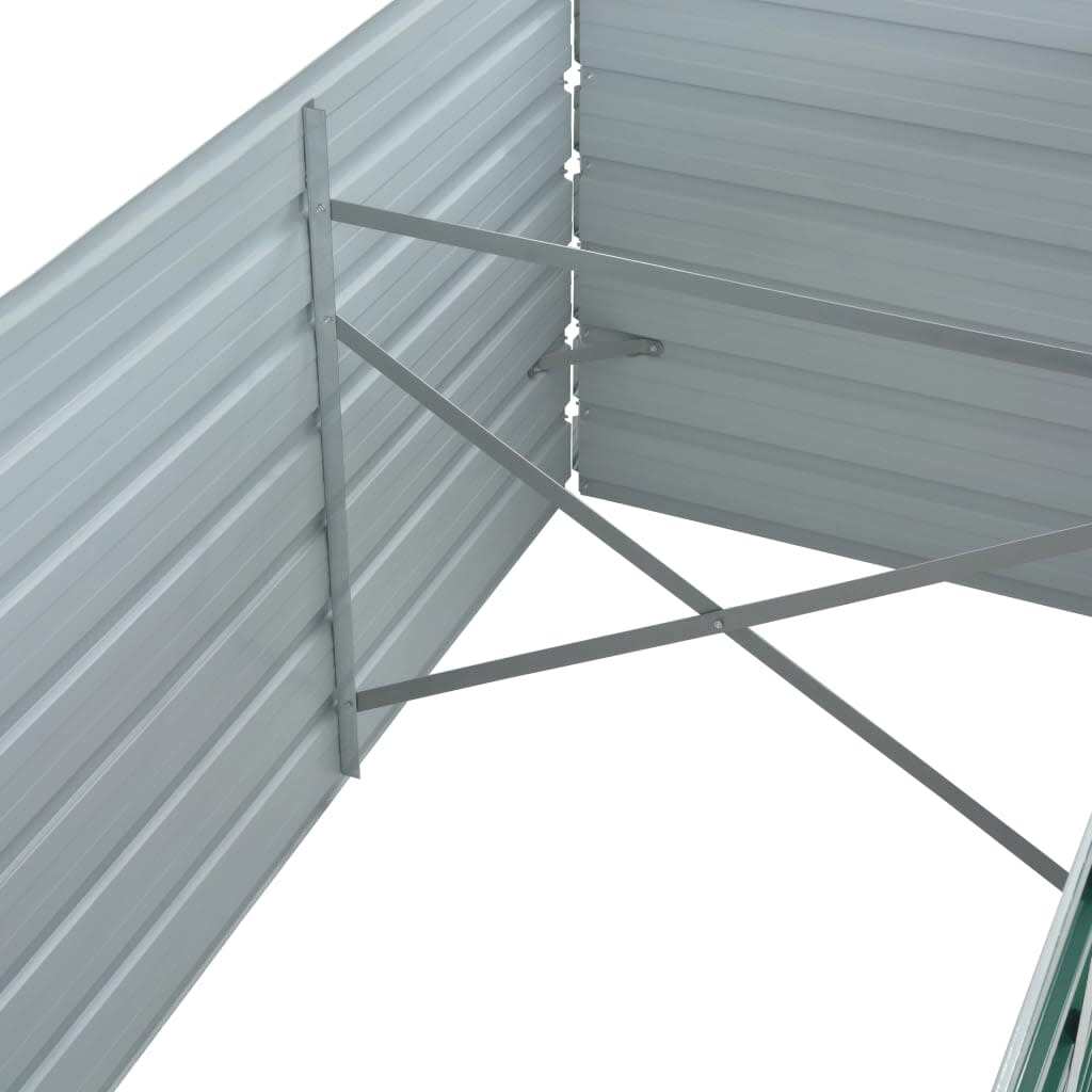 Raised Bed Green Galvanized Steel 94.5 x 31.5 x 17.7 in Planters