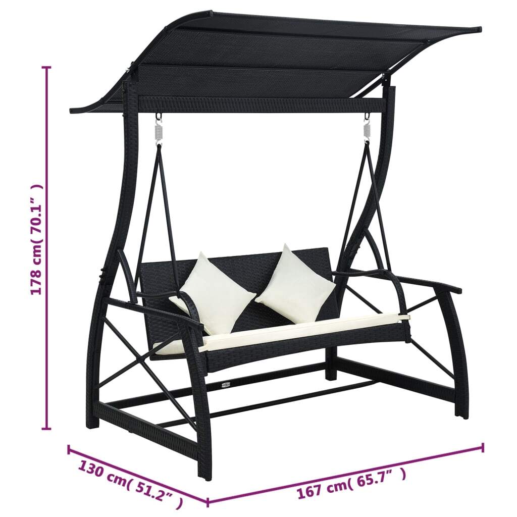 Swing Bench Black, Cream White
