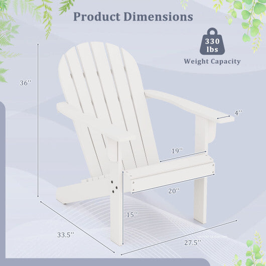 Acacia Wood Lounge Patio Adirondack Chair with Inclined Seat-Blue