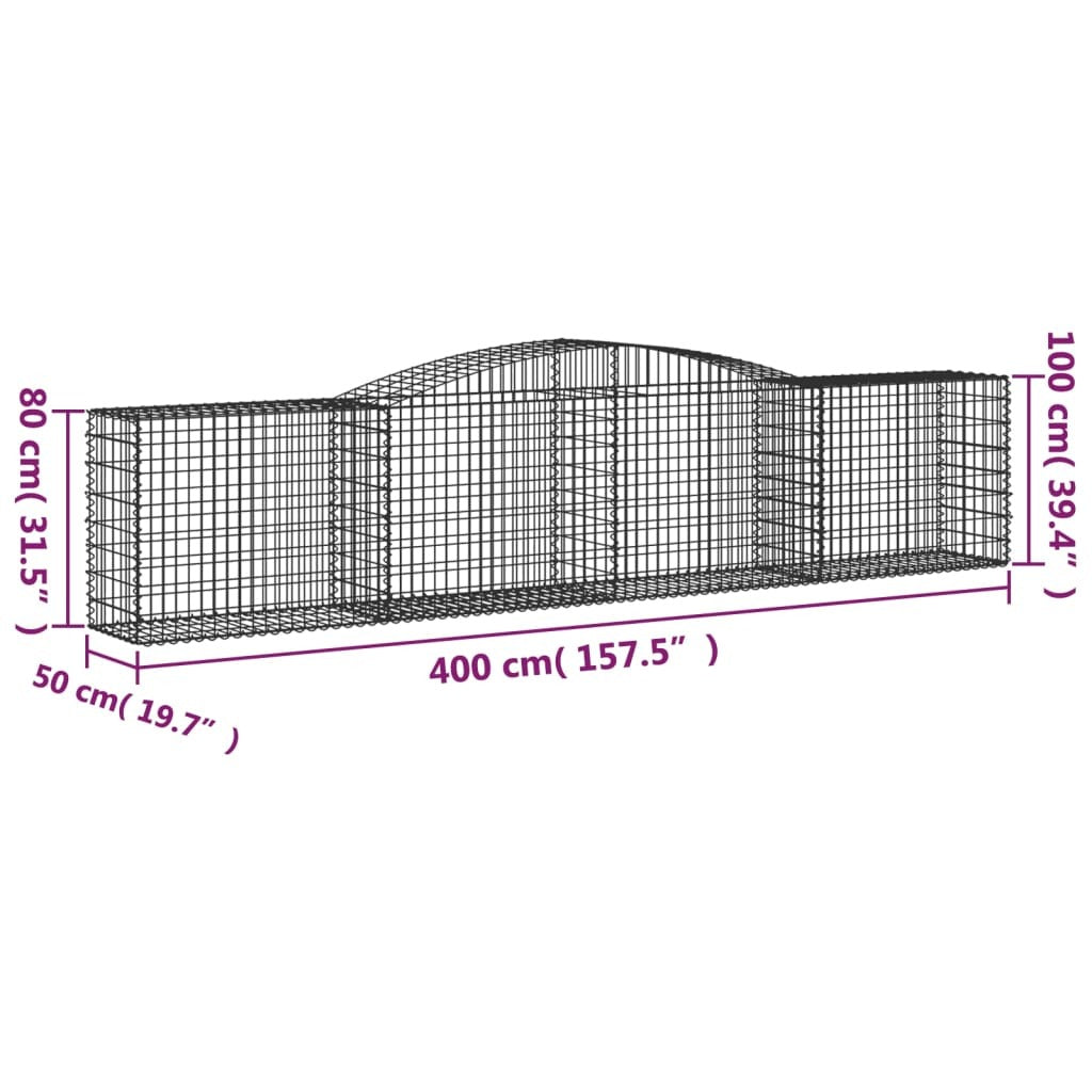 Gabion Basket Silver Galvanized iron Large Decorative Inlays