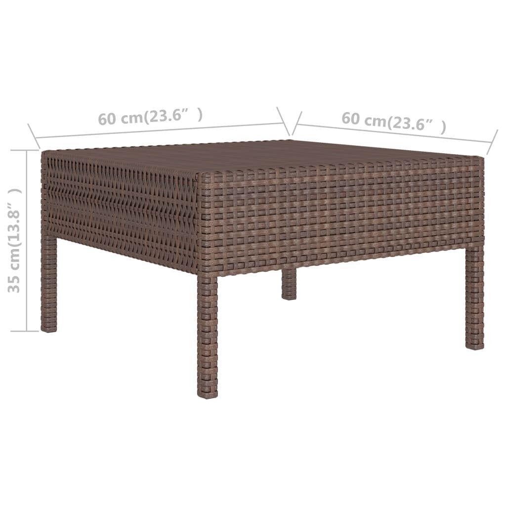 Garden Furniture Set Brown Poly Rattan 9-piece set Modular
