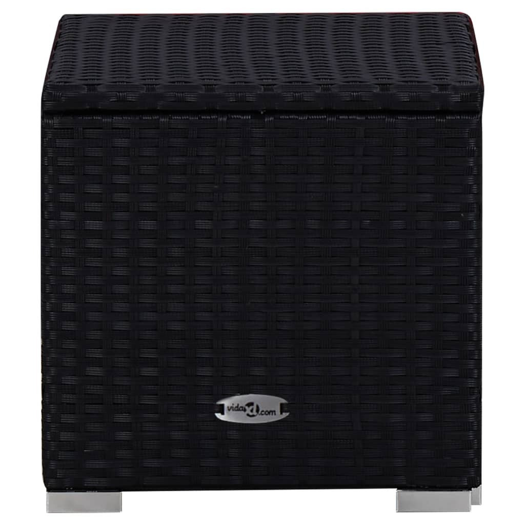 Patio Sun Lounger Black PE rattan 76.8 inches long sunlounger