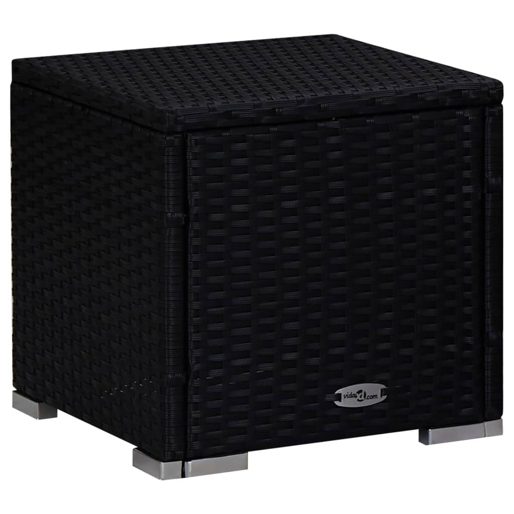Patio Sun Lounger Black PE rattan 76.8 inches long sunlounger