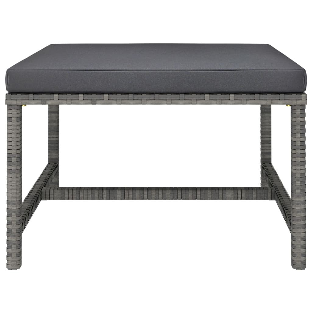 Garden Lounge Set Grey PE Rattan, Powder-Coated Steel Standard