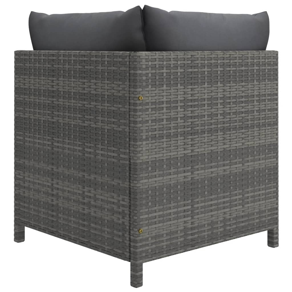Garden Lounge Set Grey PE Rattan 9 Piece Set Modular