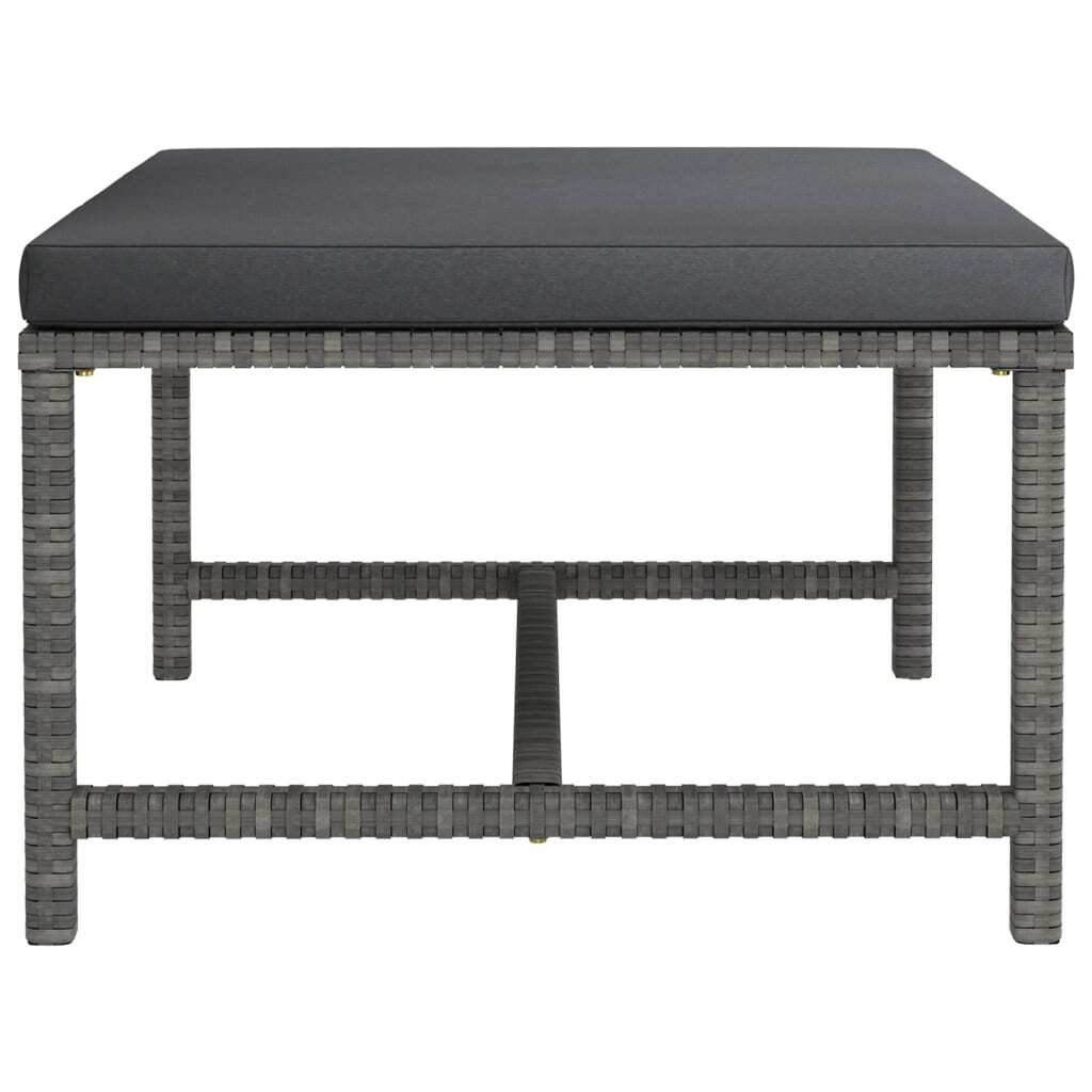 Garden Lounge Set Grey PE Rattan 9 Piece Set Modular