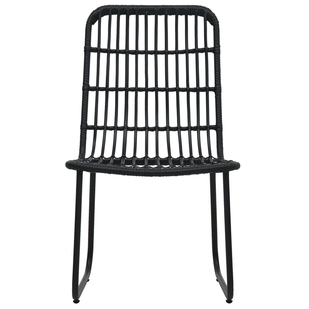 Dining Set Black Poly rattan 5-piece Stackable Dining Set