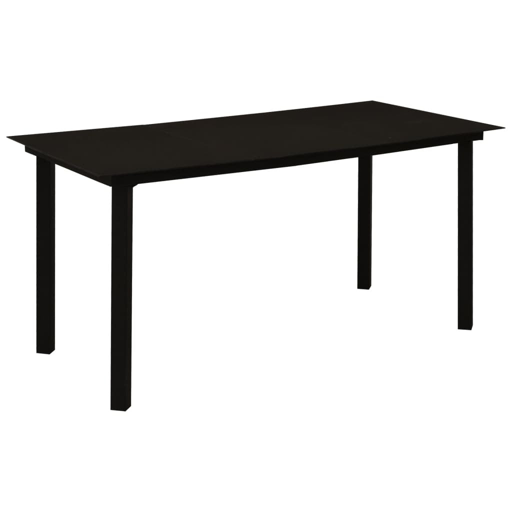 Dining Set Black Poly rattan 5-piece Stackable Dining Set