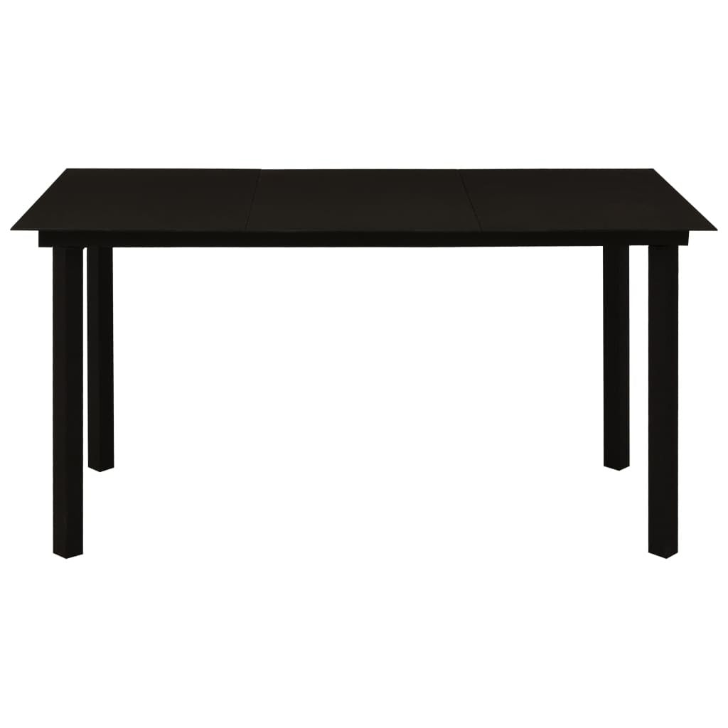 Dining Set Black Poly rattan 5-piece Stackable Dining Set