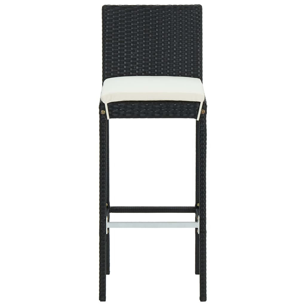 Garden Bar Set Black PE rattan, powder-coated steel Standard