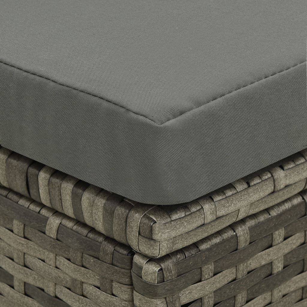 Patio Sofa Set of 4 Gray PE rattan Large Waterproof materials