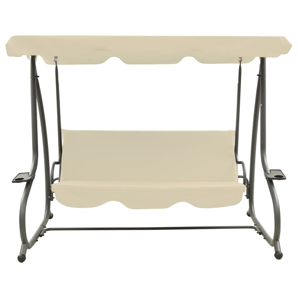 Swing Bench Sand white PVC-coated fabric, powder-coated steel Large
