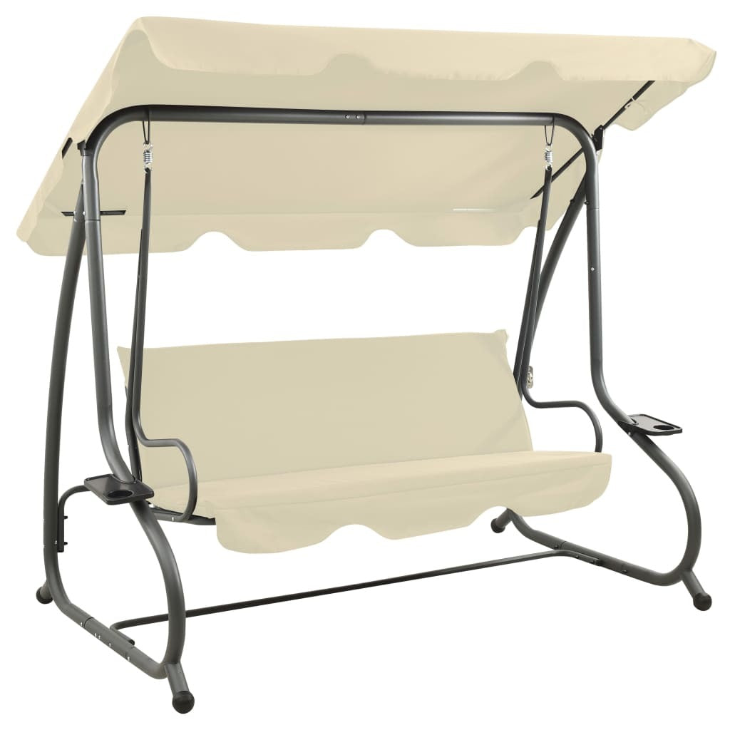 Swing Bench Sand white PVC-coated fabric, powder-coated steel Large