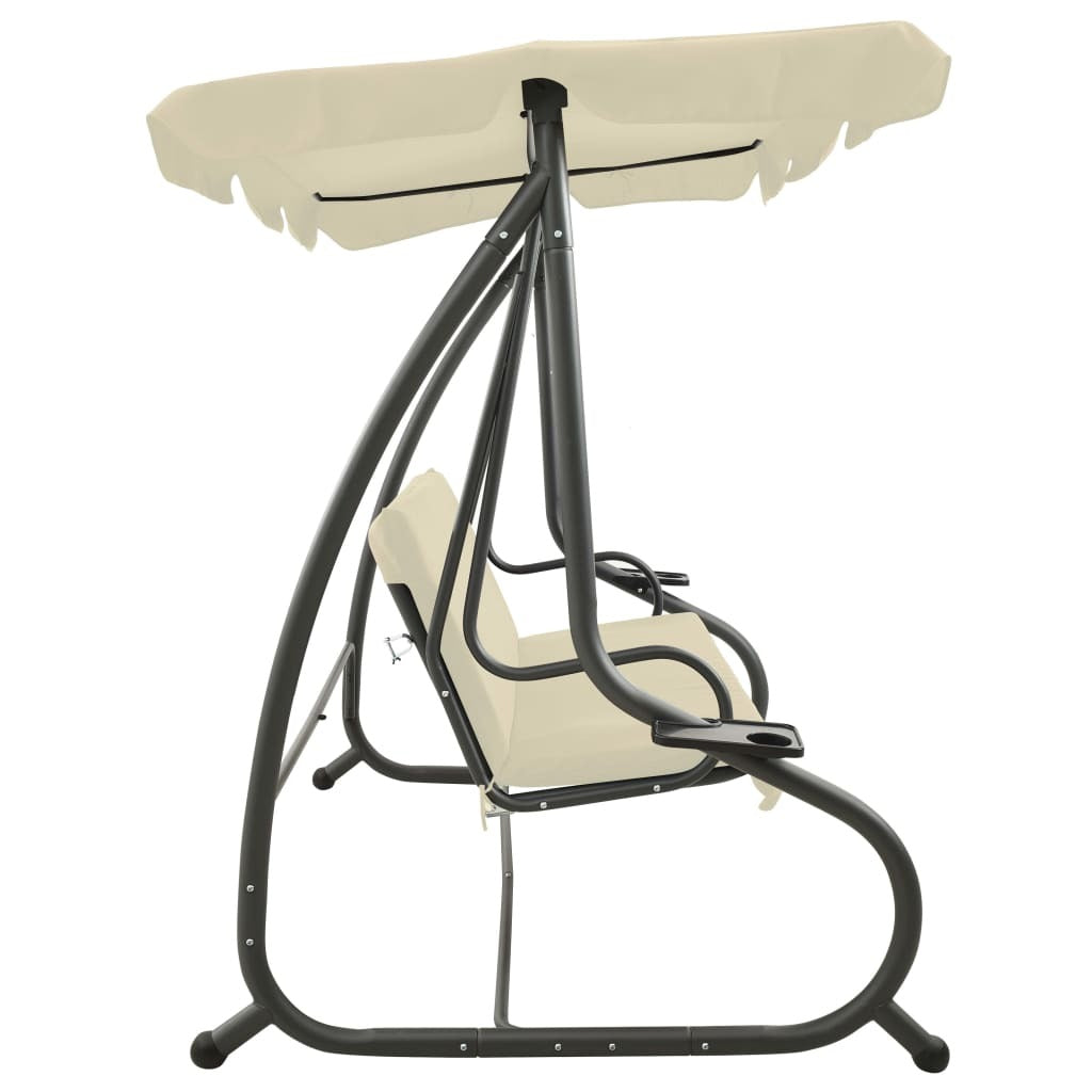 Swing Bench Sand white PVC-coated fabric, powder-coated steel Large