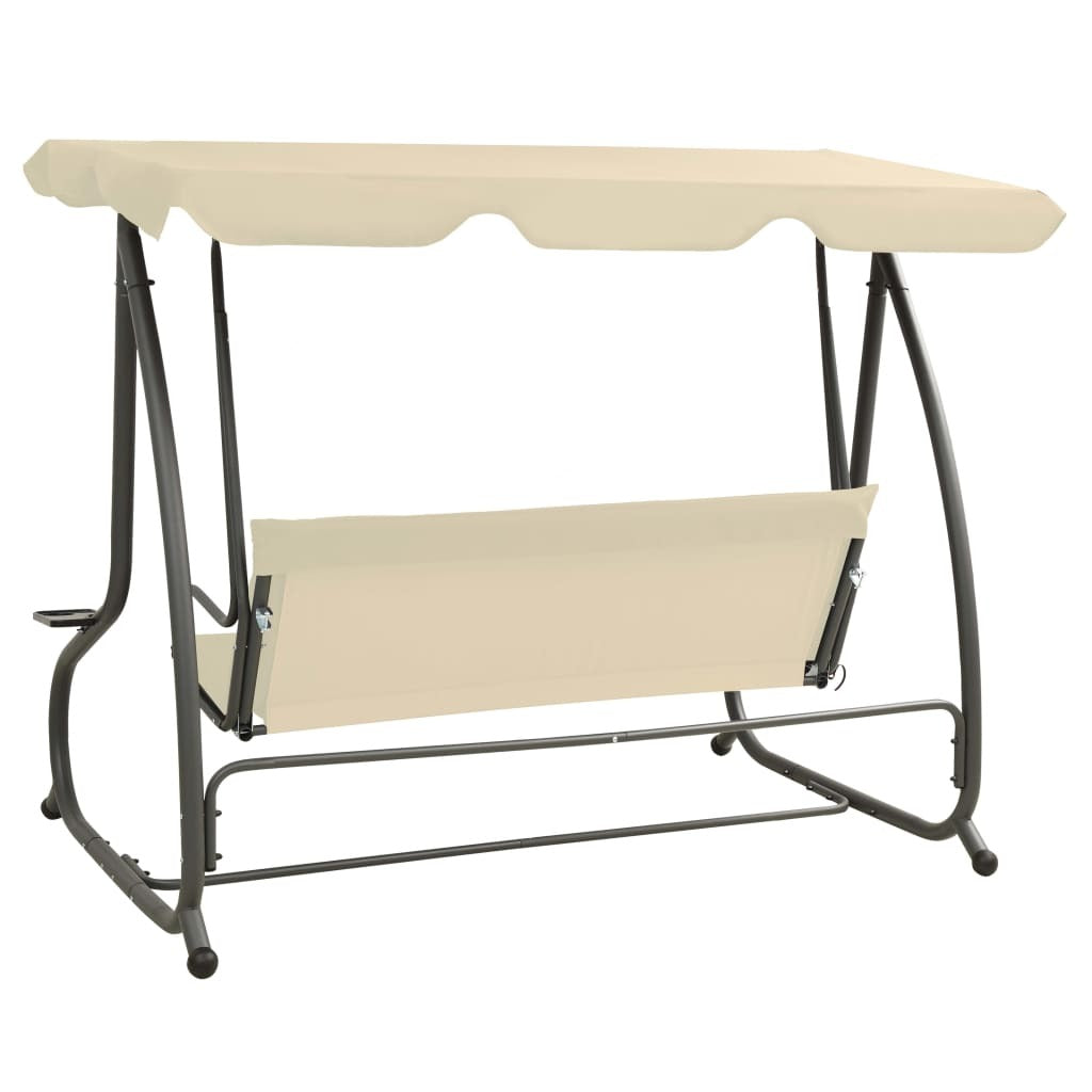 Swing Bench Sand white PVC-coated fabric, powder-coated steel Large