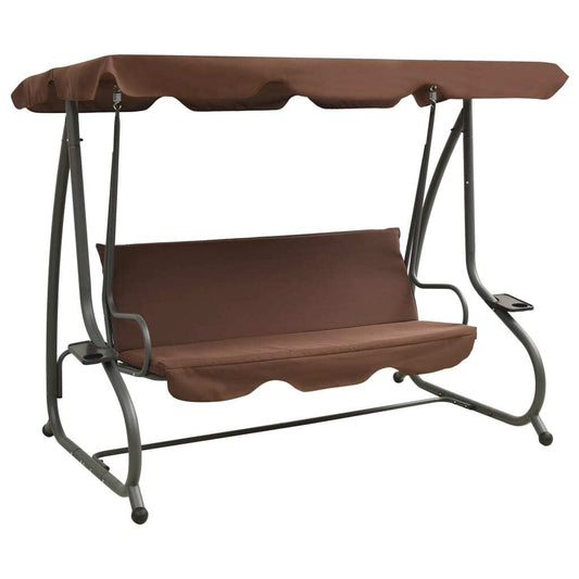 Swing Bench Coffee PVC-coated fabric, powder-coated steel