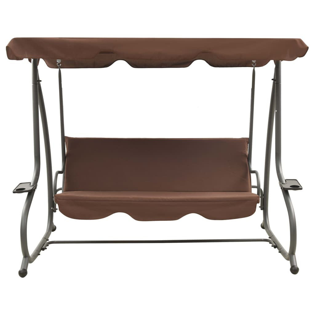 Swing Bench Coffee PVC-coated fabric, powder-coated steel