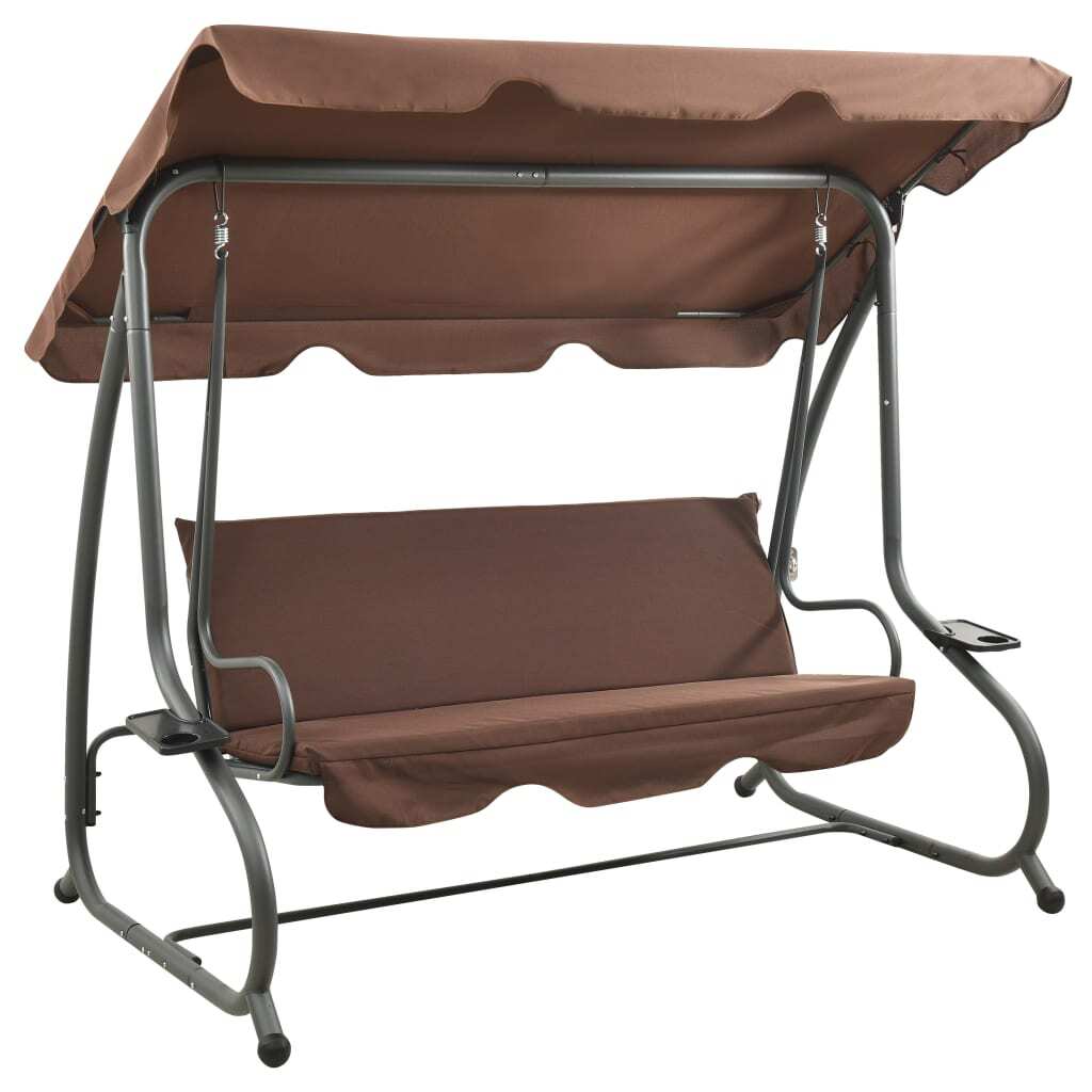 Swing Bench Coffee PVC-coated fabric, powder-coated steel