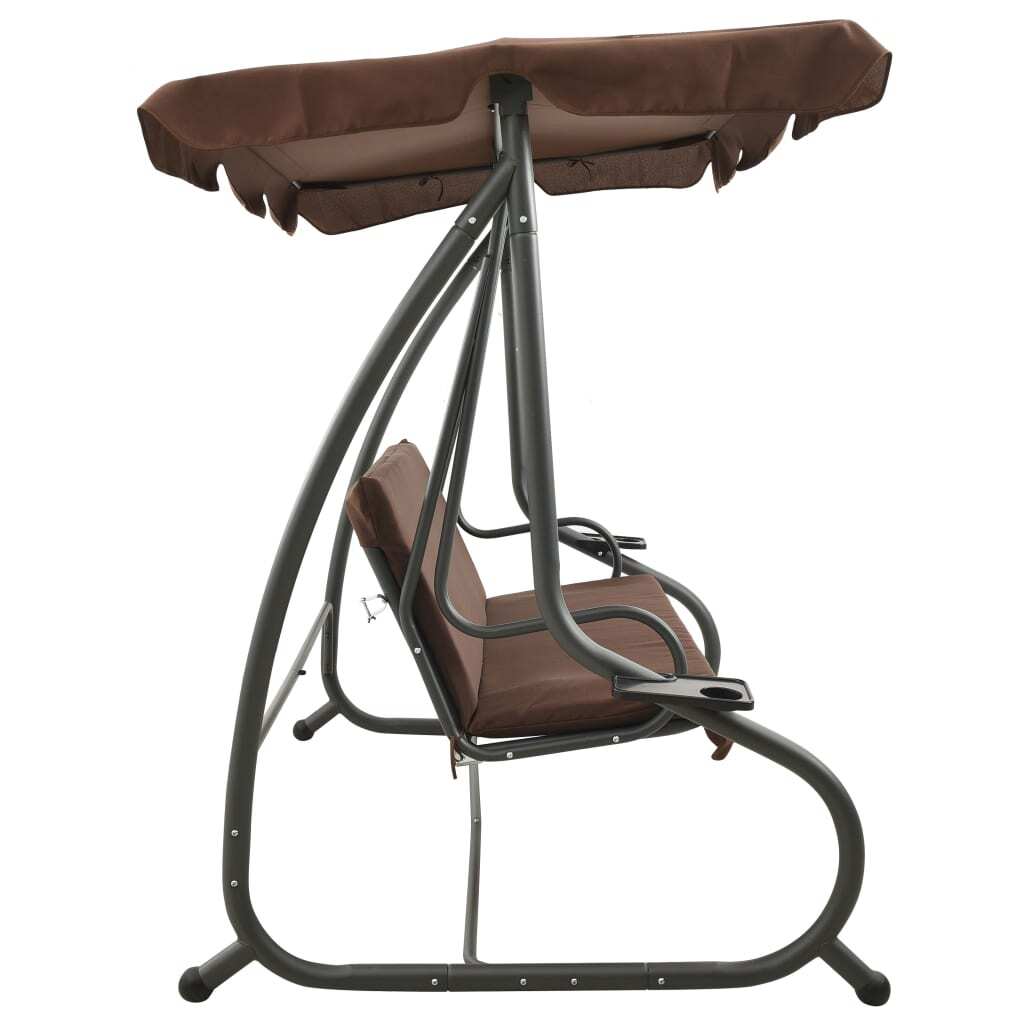 Swing Bench Coffee PVC-coated fabric, powder-coated steel