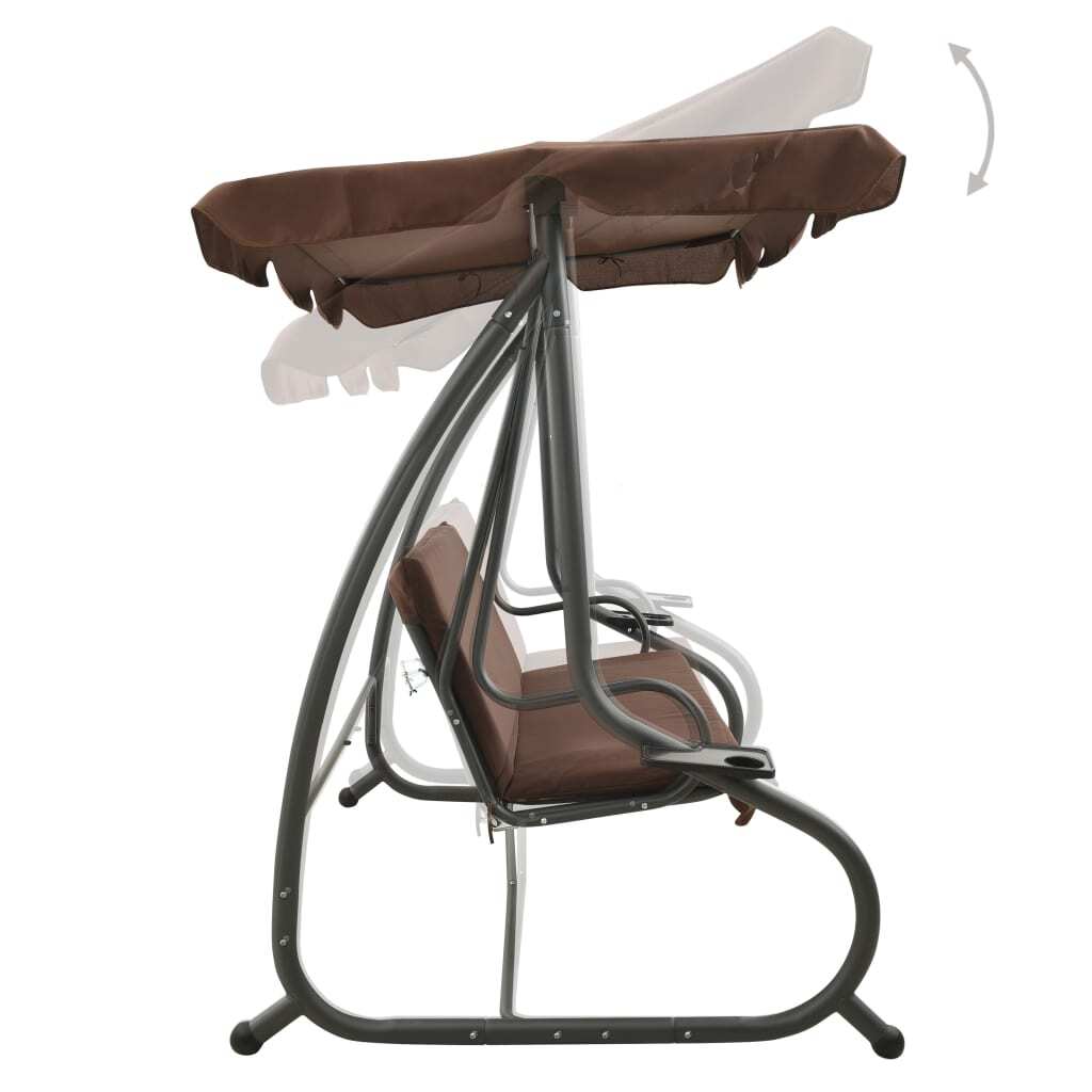 Swing Bench Coffee PVC-coated fabric, powder-coated steel