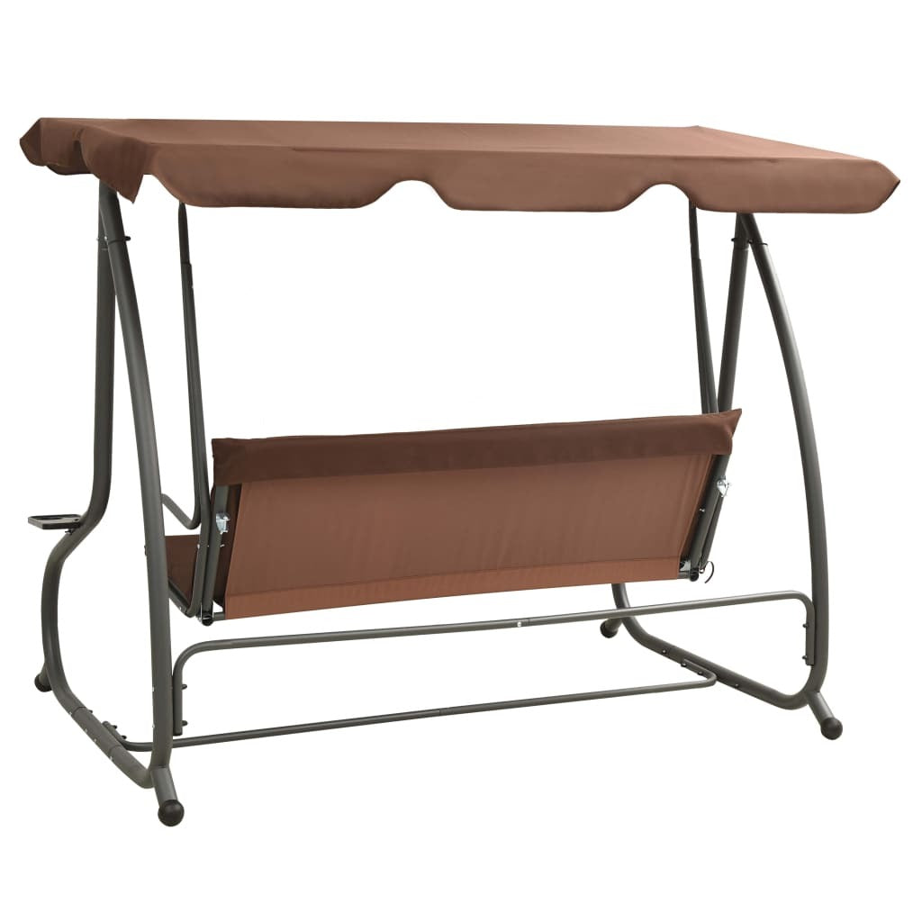 Swing Bench Coffee PVC-coated fabric, powder-coated steel