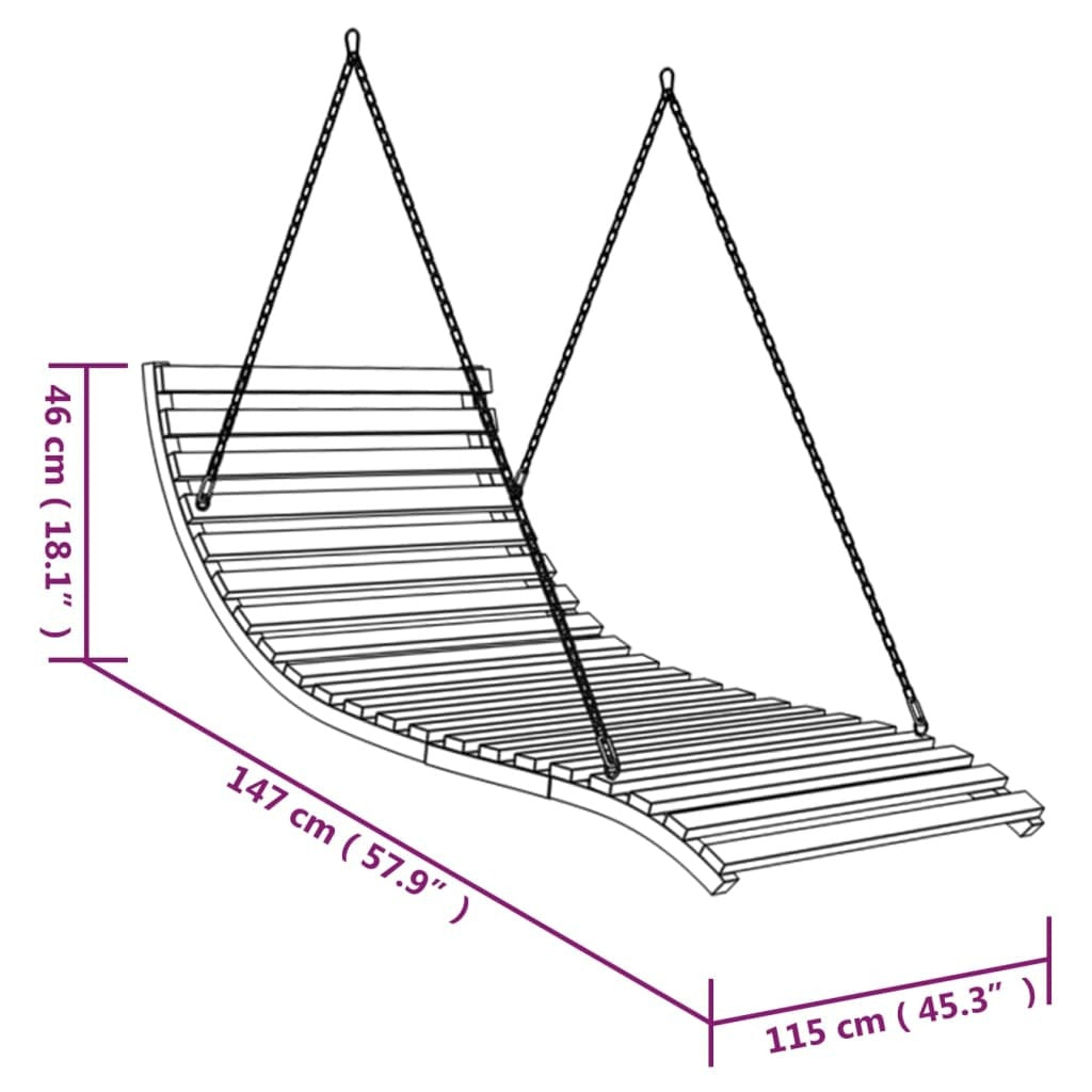 Swing Bed Teak Solid bent wood with teak finish