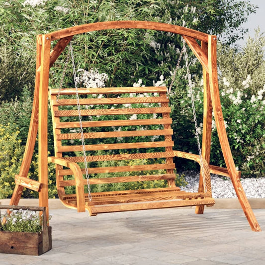 Swing Bench Dark Wood Solid Bent Wood 49.6x24.8x36.2 in Durable