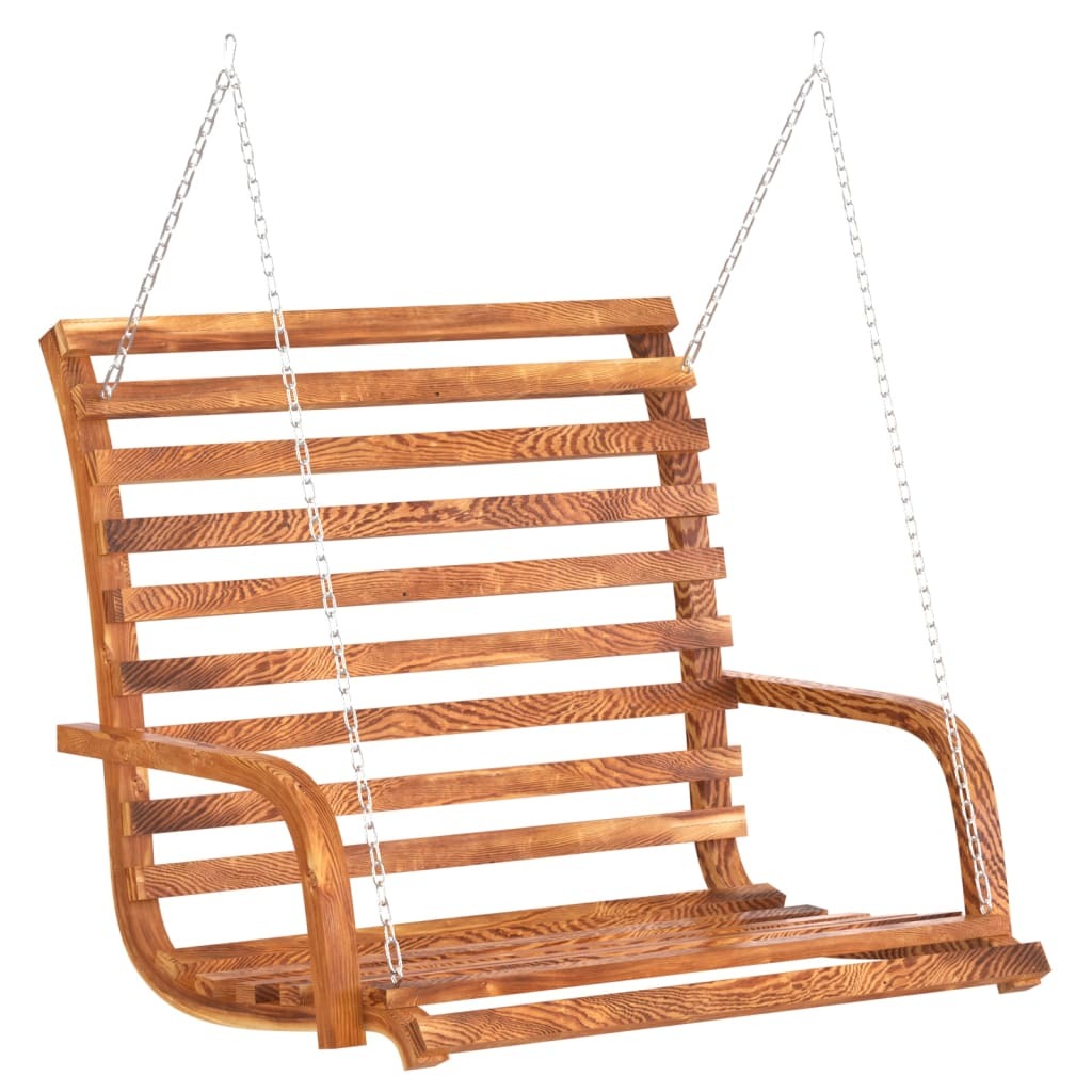 Swing Bench Dark Wood Solid Bent Wood 49.6x24.8x36.2 in Durable
