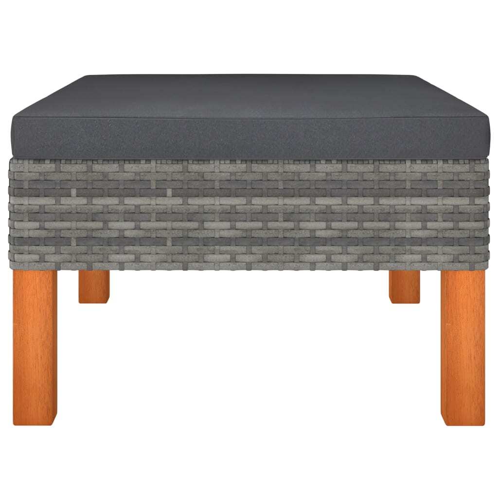 Garden Lounge Set Grey PE rattan Compact Removable Covers