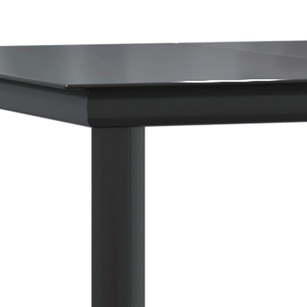 Garden Dining Set Black Poly Rattan Medium Durable
